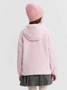 Balabala Jaket Fleece untuk Anak Perempuan Remaja, Pullover Hangat Musim Dingin untuk Anak Laki-laki & Perempuan, Lembut & Nyaman - berwarna merah muda - View 3