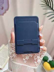 Solid Color Adhesive Phone Card Holder With Built‑In Kickstand, 2 In 1 Self‑Adhesive Back Card Pocket & Foldable Phone Stand, Slim Stick‑On Card Wallet For Credit Card ID Card, Universal Portable Phone Accessory For All Smartphones, Multi Pastel Color Options - Multicolor - View 6