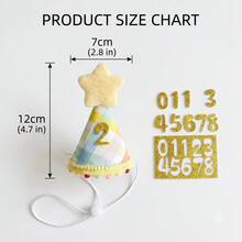 1pc Colorful Pet Birthday Hat, Cute Party Cone Hat With Pom Pom, Suitable For Dogs And Cats, Lightweight Adjustable Headpiece, Perfect For Celebration Events And Photo Props, Adorable Gift - Multicolor - View 3