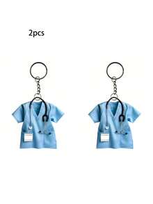 2D Personalized Keychain Medical ID Tag Design With Stethoscope Pendant, Suitable For Doctors And Healthcare Professionals, Durable And Fashionable - Multicolor - View 19