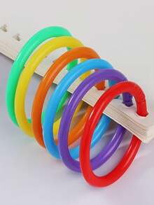 20pcs Plastic Loose-Leaf Rings, Multicolor Plastic Book Rings, Flexible And Bendable, Suitable For Cards, Document Stacking And Color Card Organization, For School, Home Or Office Use - Multicolor - View 3
