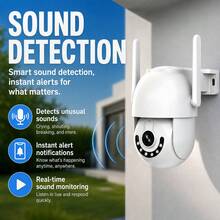 JOOAN 3MP Home Outdoor PTZ Security Camera CAM720 APP Bluetooth WiFi AP Multi-Mode Pairing Electronic Zoom Auto Tracking Full Color Night Vision Monitoring, Supports SD Card And Cloud Storage - Black and White - View 5