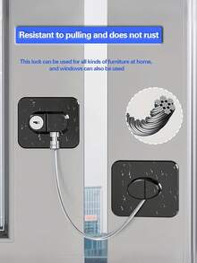 1pc No Drilling Window Locks, Multi-Functional Cabinet/Door/Window/Refrigerator Lock, Home Decor Gift - Multicolor - View 9