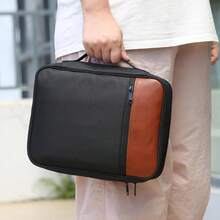 GERMUN Funda para Biblia con Asa Duradera, Estuche de Transporte para Libros, Bolsa de Iglesia para Biblia, Protectora con Bolsillo con Cremallera, Accesorios y Suministros para Biblia, Protector de - Marrón BL - Ver 6