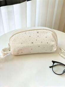1pc Cute Multi-Layer Stationery Storage Bag, Soft Polka Dot Design, Suitable For Students, Highly Attractive Girly Style Pencil Case, Back To School - Multicolor - View 5