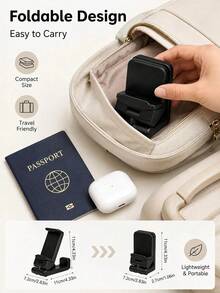 2pcs/1pc Airplane Phone Holder, Adjustable Foldable Clip-On Mount For Tray Tables And Seat Backs, Portable Travel Phone Stand With Non-Slip Pad For Desk Use And Hands-Free Viewing On Long Flights, Travel Essential - Multicolor - View 7