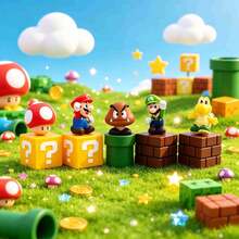 SUPER MARIO BROS. 1set/5pcs نماذج شخصيات S-Uper، زينة مكتبية أنمي فاخرة، هدية احتفالية مميزة للأقارب والأصدقاء (نمط عشوائي) - متعدد الألوان - مشاهدة 1