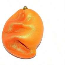 1pc Creative Gift Set, Giant Golden Mango Slow Rebound Scented Fruit Squeeze Toy, Realistic Mango Shape + Slow Rebound Stress Relief Squeeze Toy, Cute Appearance, Dual Function Of Stress Relief, Suitable As Desktop Decor Or Daily Stress Relief Tool - Multicolor - View 5