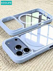 Koolife 1pc Acrylic Magnetic Wireless Charging 2-In-1 Anti-Drop Slim Candy Color TPU Edge Phone Case Compatible With Iphone 18 Pro/18 Pro Max/17 Pro Max/17/17 Pro/17 Air/16/16 Pro Max/16 Pro/15/15 Pro/15 Pro Max/15 Plus/14/13/12/11 - Far Peak Blue - View 11