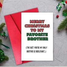 2pcs Fun Christmas Cards For Your Brother, Including A Card And Envelope, Perfect For Christmas, Themed Parties, Holiday Decorations, Your Brother's Birthday, The Perfect Card For Your Brother. - One Size Fits All - View 5