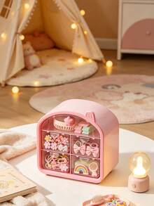 1 Pink House-Shaped Storage Box For Kids' Rooms Or Nurseries - Multicolor - View 5