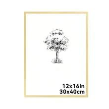 Mosearon 1件/2件/3件/4件 30x40cm 金色平面鋁合金相框，A3裝飾相框，A4現代家居裝飾藝術相框，極簡金色鋁合金裝飾相框，輕量防霉堅固相框（不含卡紙） - 金色 - 查看 7