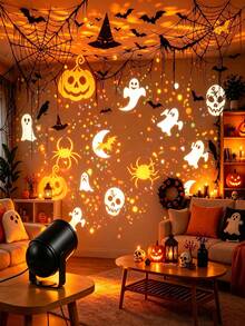 Halloween Atmosphere Projector Lamp, USB Plug‑In Power, Multi‑Angle Rotatable Bracket, Multi‑Style Festival Patterns, Decor Light For Living Room Indoor Wall & Home Party Scene - Projector Lamp - View 1