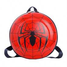 Back To School Disney Marvel Avengers Spider-Man Boys Backpack Round Hard Shell Backpack Women's Fashion Functional Backpack Shield Shaped Cartoon Backpack EVA Hard Shell Pressure-Resistant Waterproof Wear-Resistant Stain-Resistant Easy To Clean Breathable Pressure-Relieving Wide Strap Lightweight Spine Protection No Shoulder Pressure Dual Zipper Large Capacity Storage Anime Style Backpack Versatile Lightweight Backpack - Backpack - View 8