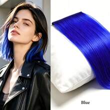 8 Inch Colored Clip‑In Highlight Hair Extensions, Invisible Straight Synthetic Hairpiece For Women, Heat Resistant, Easy Wear For Halloween, Cosplay, Festival & Daily Use, 1‑Piece - Multicolor - View 14