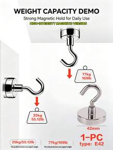 Strong Magnetic Storage Hooks - Neodymium Magnetic Hooks - Suitable For Home, School And Kitchen Use; Office Desk Organization; Cruise, Camping, Kitchen, Refrigerator And Garage Storage; Travel And Student Supplies. - Multicolor - View 4
