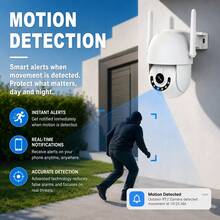 JOOAN 3MP Home Outdoor PTZ Security Camera CAM720 APP Bluetooth WiFi AP Multi-Mode Pairing Electronic Zoom Auto Tracking Full Color Night Vision Monitoring, Supports SD Card And Cloud Storage - Black and White - View 9