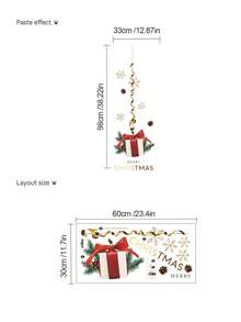 mama look 1pc, Multi-Style, Christmas Decoration Wall Sticker, Santa Claus, Snowman, Reindeer, Gift Box Pattern, PVC Self-Adhesive Removable Wall Sticker, Suitable For Bedroom, Living Room, Kitchen, Dining Room, Bathroom Background Wall, Can Cover Imperfections - Multiple Styles - View 9