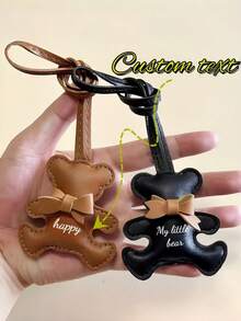 1/2pcs Customized Cute Bear Pendant, Suitable For Bags And Backpacks, Birthday Gift, Backpack Decoration, Fashion Accessory - Multicolor - View 2
