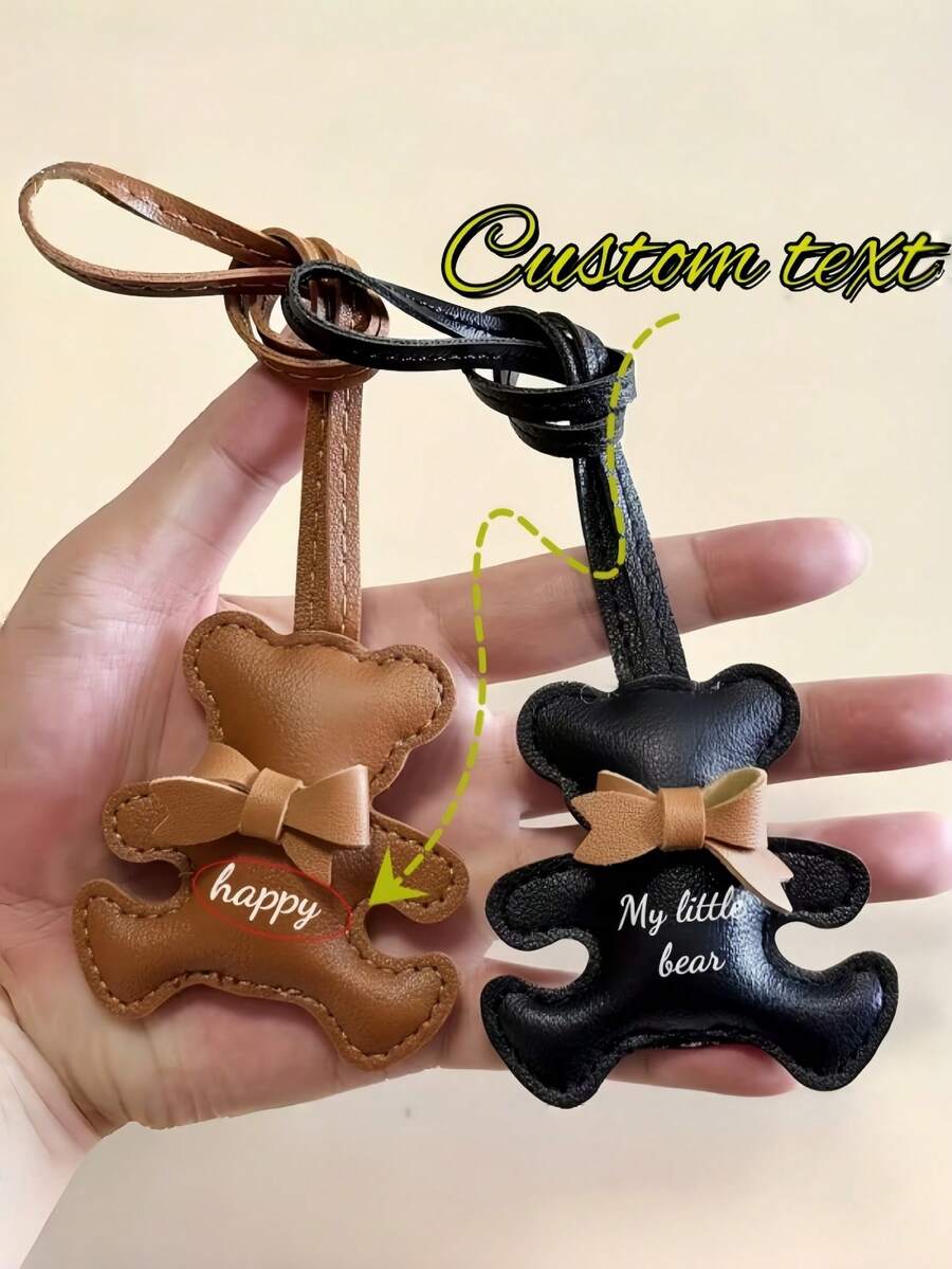 1/2pcs Customized Cute Bear Pendant, Suitable For Bags And Backpacks, Birthday Gift, Backpack Decoration, Fashion Accessory