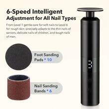 Electric Foot Callus Remover, 2-In-1 Foot Polisher And Nail Polisher, With 10pcs Sandpaper Discs, 6pcs Nail Polishing Rings, Multi-Functional Professional Foot Callus Remover, Hand Care Tool, Removes Dead Skin, Suitable For Home Foot And Hand Care, Unisex - View 6