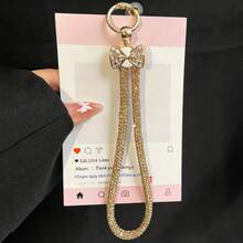 Fashionable Exquisite Full Rhinestone Butterfly Short Outdoor Portable Pendant Butterfly Full Rhinestone Ring Women's Delicate High-End Niche Pendant Accessory Outdoor Travel Hiking Commute Handbag Strap Phone Case Phone Cover Small Pendant Rope Rhinestone Shiny Inlaid Diamond High-End Wrist Pendant Phone Chain Phone Lanyard - Multicolor - View 20