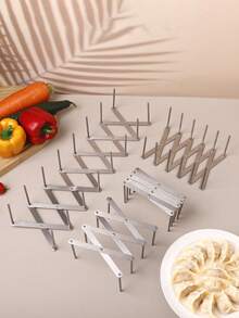1pc Expandable 430 Stainless Steel Bowl & Plate Rack, 3/4/5/6/7 Slots Optional, Kitchen Cabinet Countertop Storage Rack, Pot Lid Organizer, Cookware Divider Rack, Drill-Free Practical Kitchen Tool For Home - View 4