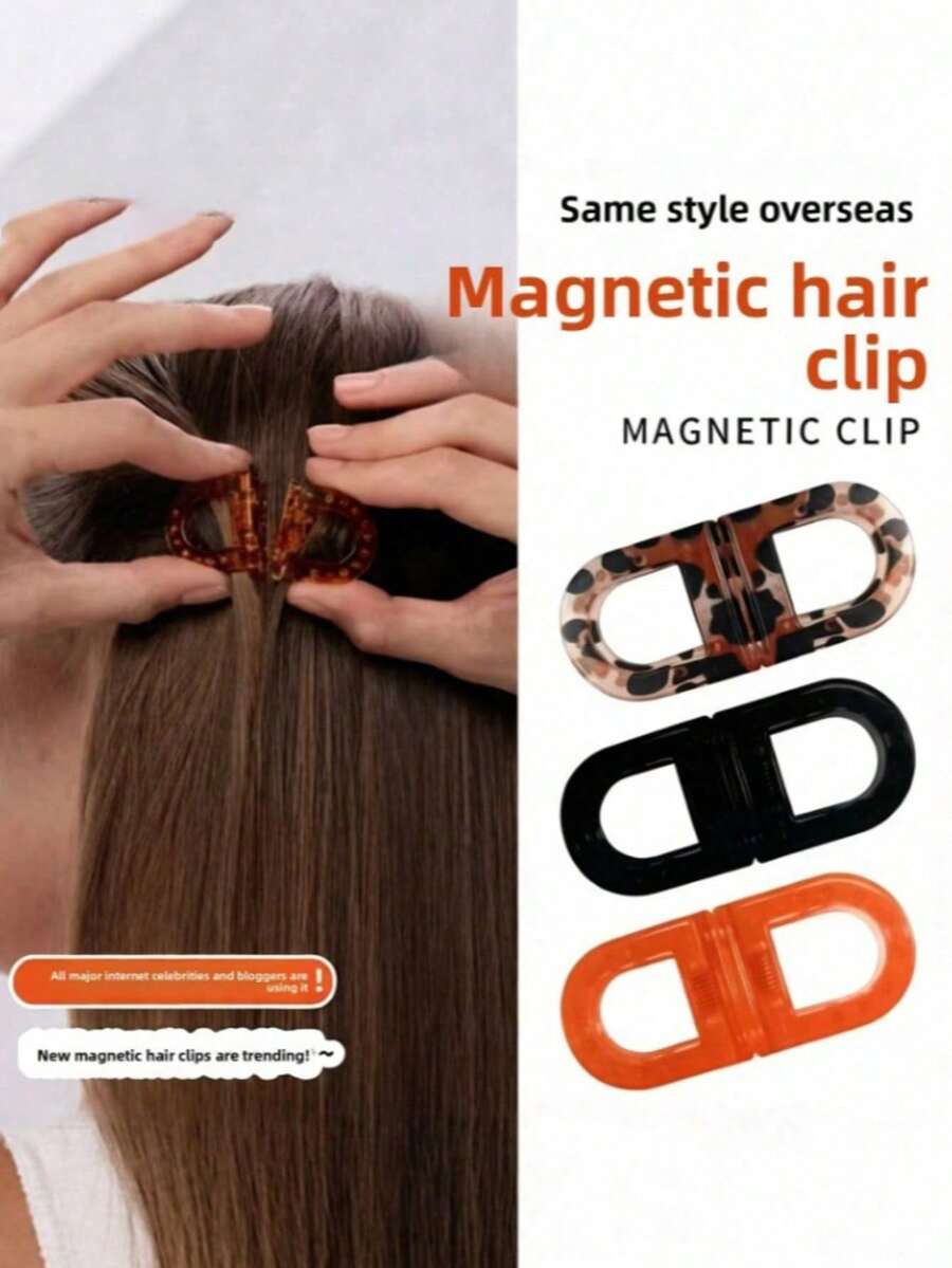 1/4 Pcs Detachable Magnetic Bow Hair Clip Bangs Small Claw Clip Women's Back Of Head Hair Clip Half-Up Hairstyle Headwear Hairpin - Multicolor - View 1
