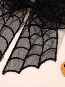 1/2pcs Women's Dark Halloween Style Black Bat Spider Web Lace Bow Ponytail Hair Clip, Christmas Gift - Multicolor - View 3
