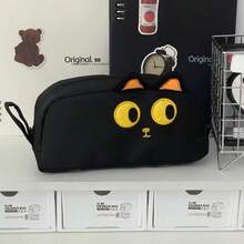 Cute 3D Black Cat Pencil Case - Large Capacity Polyester Student Supplies, Cute Cat Lover Gift, Suitable For Students And Office (Paw Design) - Multicolor - View 5