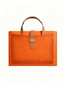 1pc A4 Leather Document Bag, Handheld Document Bag Can Store Student Notebooks, Test Papers, Documents, Files, Large Capacity Document Storage Bag, Suitable For Business Meetings, Campus Learning, Business Travel, Office Supplies, A4 Document Folder, Office Gift, Portable Document Bag, Back To School Season - Tote Bag - View 7