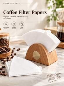 40/80/160pcs Coffee Filter Paper, V-Shaped Coffee Filter Paper, Disposable Coffee & Tea Filter Paper, Suitable For Pour-Over Coffee And Drip Coffee Maker, Outdoor, Travel, Office, Back To School Essential - Multicolor - View 2