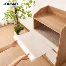1pc 300cm Long Waterproof Oil-Proof Transparent Kitchen Cabinet And Shelf Liner, White Snowflake Pattern, Easy Clean Surface, Scratcntry Organization - , Non-Slip, Waterproof, Oil-Proof, Transparent Elegant Snowflake Design, Suitable For Kitchen Use - A - View 6