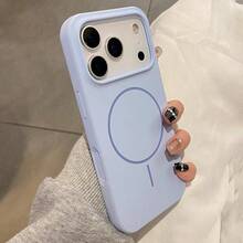 奢華液態矽膠磁吸軟手機殼，適用於 iPhone 18 Pro Max 17 16 15 14 13 12 11 Pro Max Plus，支援無線充電，防震保護殼，簡約風格，適合送給女性與男性的禮物 - 晴空藍 - 查看 2