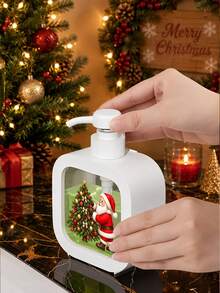 Christmas Themed Creative Home Bathroom Dispenser Bottle, Santa Claus And Christmas Tree Design Moisturizing Soap Dispenser Pump Bottle, Bathroom Essential, Themed Bathroom And Kitchen Hand Soap Dispenser Bottle, Christmas Style Hand Soap Dispenser Bottle, Suitable For Sink Decoration, Plastic Made, Suitable For Bathroom, Kitchen, Sink - Suitable For Soap, Hand Soap, Body Wash, Etc. - Creative Lotion Bottle, Lotion Dispenser, Dispenser, Bathroom, Back To School, Travel Storage Bottle, Teacher Gift, Christmas Gift - Multicolor - View 4