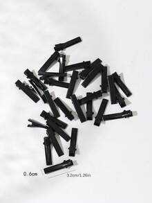 200/100/30pcs Black Square DIY Hair Clip Making Set, Includes Hair Clip Pins, BB Clips, Alligator Hair Clips, Side Clips, New Autumn Daily Hairstyle Styling Hair Accessories - Black - View 4