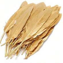 Gold Artificial Goose Feathers 10/30/50pcs, Metallic Color Feather Decor, Suitable For Party Decoration, Wedding, New Year, Holiday DIY, Angel Wings Handmade Crafts - Multicolor - View 16
