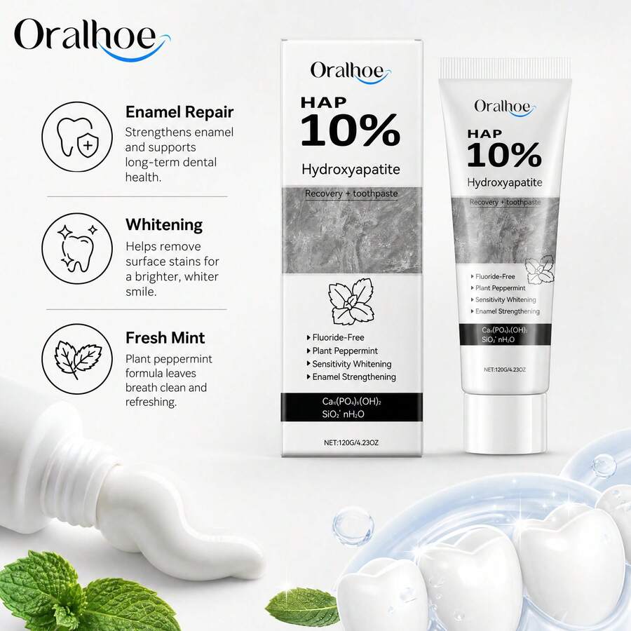 oralhoe Pasta Dental Blanqueadora, Elimina la Placa y las Manchas, Protege las Encías, Aliento Fresco y Limpieza Profunda para una Sonrisa Saludable