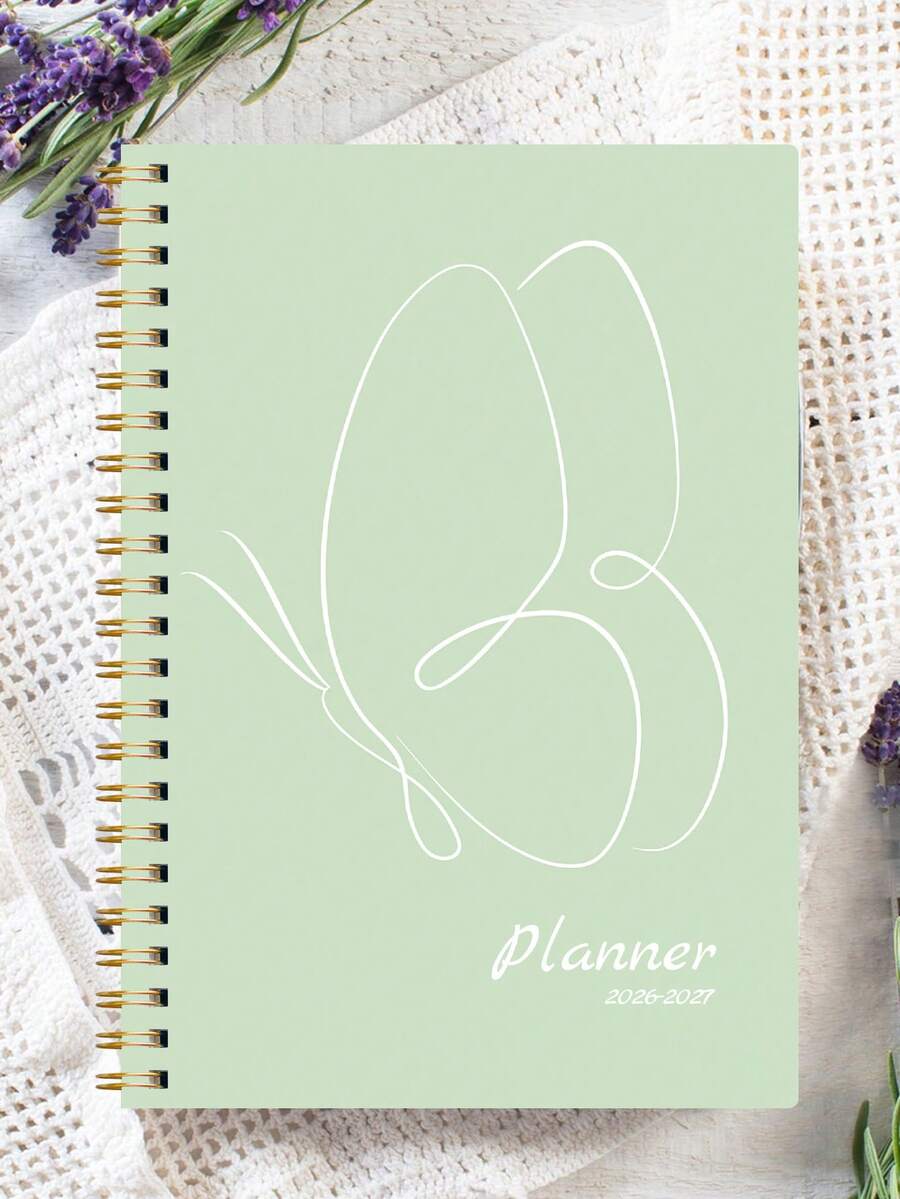 1pc 2026-2027 Planner Notebook With Monthly Calendar Grids, Notes Area & Color Tabs, Halloween Gifts For Work And Home Planning, Office Desk Accessories Office Supplies For Daily Organization - A - View 1