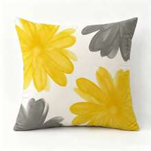 2pcs Produk Baru | Menakjubkan! | Sarung Bantal Dekoratif Motif Bunga Daisy Kuning & Abu-abu/Sarung Bantal Sofa, Cetak Digital, Cocok untuk Dekorasi Bantal Luar Ruangan, Sofa, Ruang Tamu, Tempat Tidur, Isian Bantal Tidak Termasuk - kuning & putih - View 18