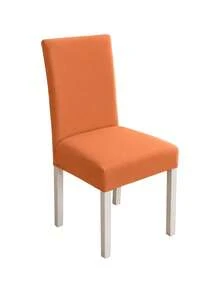 1pc Solid Color Chair Cover, Modern Minimalist Milk Silk Elastic Dining Chair Slipcover, Suitable For Living Room, Bedroom, Dining Room, Study And Other Occasions, Removable And Washable, All Season Use - Burnt Orange - View 11
