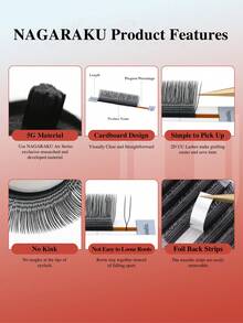 NAGARAKU 54-Row U-Shaped YY 2D UU Handmade Woven Premium Soft Lightweight Natural-Look False Eyelashes, Eyelash Extension Supplies, Makeup Mesh Cross-Style Faux Lashes - View 3