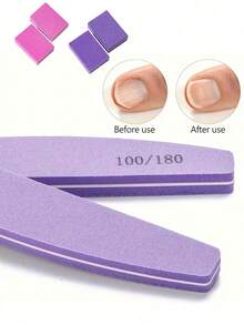 10/5/1pc Purple/Pink Multi-Specification Sponge Nail File Set, Sponge Nail Polishing File, Soft And Durable, Easy To Grip, Suitable For Nail Trimming And Polishing - Multicolor - View 8