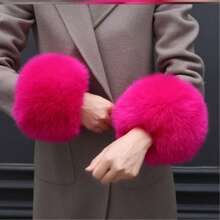 3 Piecesimitation Fox Fur Warm Scarf Sleeve Set, Suitable For Winter, Autumn, Wedding Event, Holiday Beach Date, Valentine's Day Gift,Halloween - Multicolor - View 9