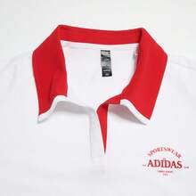 Adidas Áo thun nữ dệt kim cổ polo tay ngắn dáng ngắn thời trang thường ngày mùa xuân/hè JC8685 - Trắng/Đỏ nhạt - Xem 3