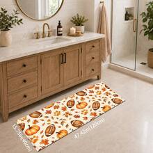 1pc, Autumn Theme Pattern Printed Faux Cashmere Kitchen Mat, Absorbent Kitchen Floor Mat, Kitchen Rug, Long Runner Mat, Sink Front Mat, Suitable For Kitchen, Bathroom, Entryway, Hallway, Laundry Room And Home Decor - Multicolor - View 16