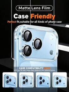 1pc [2026 New] Transparent Frosted Full Coverage Camera Lens Protector, Compatible With IPhone 18 Pro Max/18 Pro/17 Pro Max/17 Pro, Matte Finish, Rear Lens Glass Protection, Shockproof & Scratch-Resistant, Easy Installation - Clear - View 5
