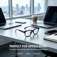 SIPHEW Unique New Arrival Square Clear Lens Eyeglasses, High Quality Sturdy Frame, Reinforced Metal Hinges Smooth Surface Durable Daily Fashion Glasses - 1234 C1 Black Silver Frame - View 4
