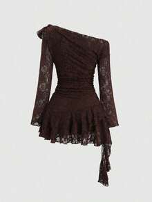 Women Short Dresses - Coffee - View 2