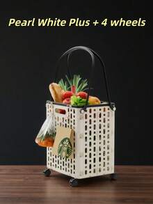 1pc Folding Shopping Cart With Rotating Wheels, Stair Climbing, Multi-Functional Portable Trolley, Suitable For Stores, Grocery Stores, Offices, Laundry Rooms, Shopping, Teachers, Camping And More - A - View 11